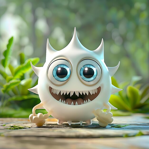 Photo highquality 3d cartoon character with big eyes and wide smile captivating and cheerful mood