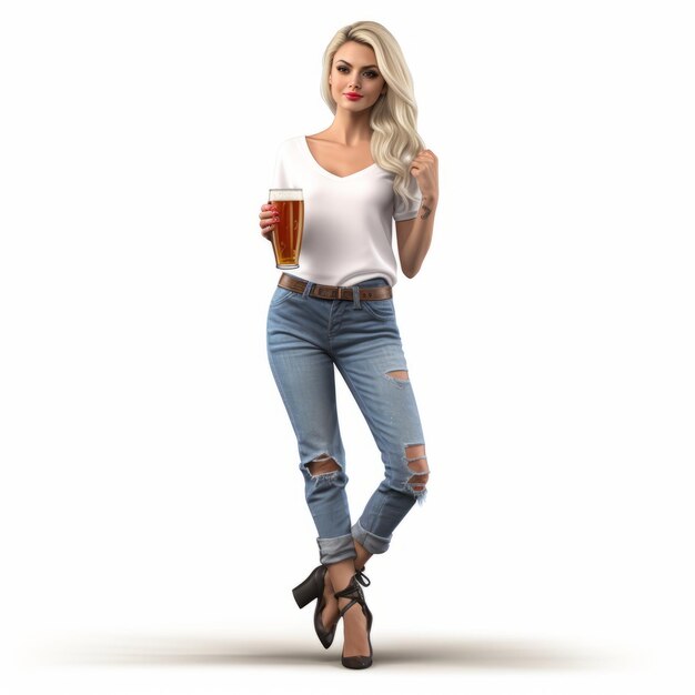 Highquality 3d Female Fashion With English Pale Ale Concept