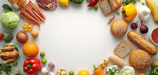 Highquality 3D food circle for World Food Day banner design