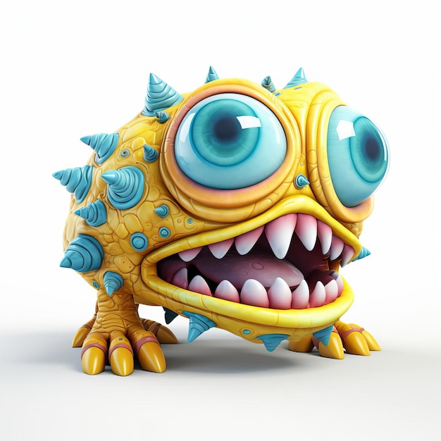 Highquality 3d Isometric Model Of A Unique Monster With Three Eyes