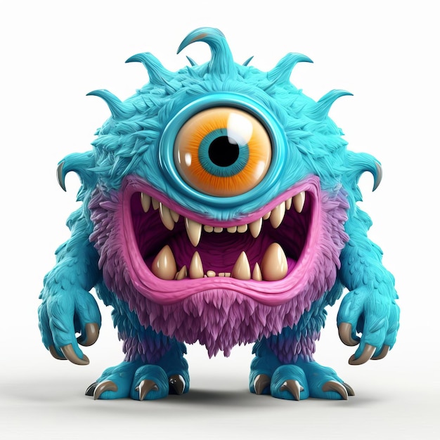 Highquality 3d Isometric Model Of A Unique Monster With Three Eyes