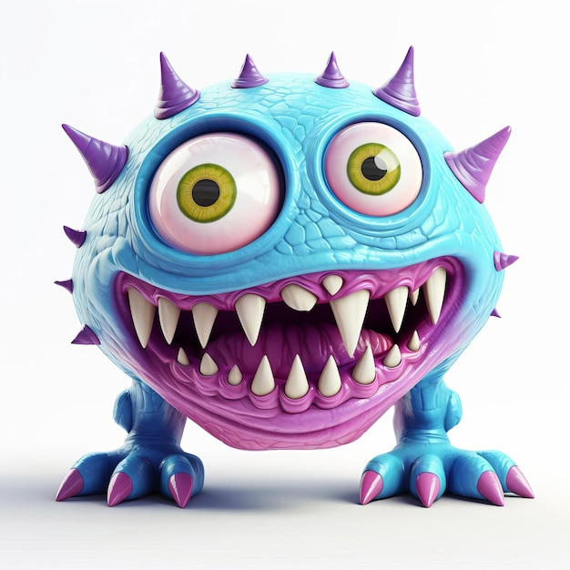 Highquality 3d Isometric Model Of A Unique Monster With Three Eyes