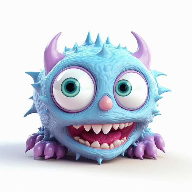 Highquality 3d Isometric Model Of A Unique Monster With Three Eyes