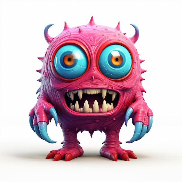 Highquality 3d Isometric Model Of A Unique Monster With Three Eyes