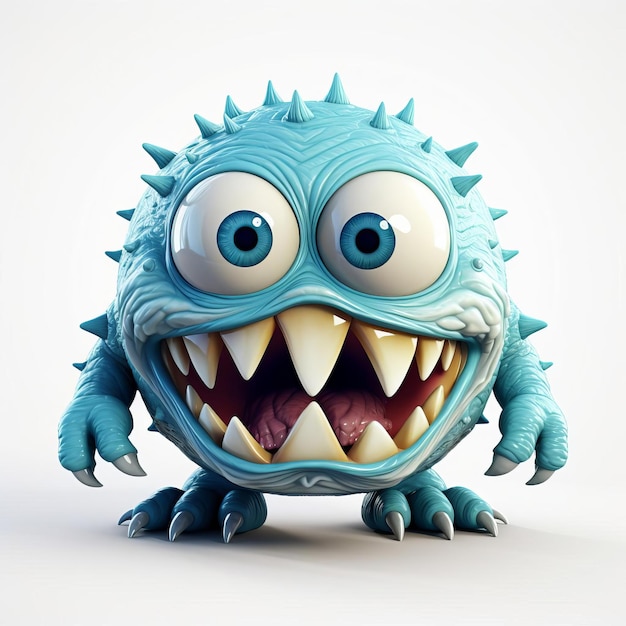 Highquality 3d Isometric Model Of A Unique Monster With Three Eyes