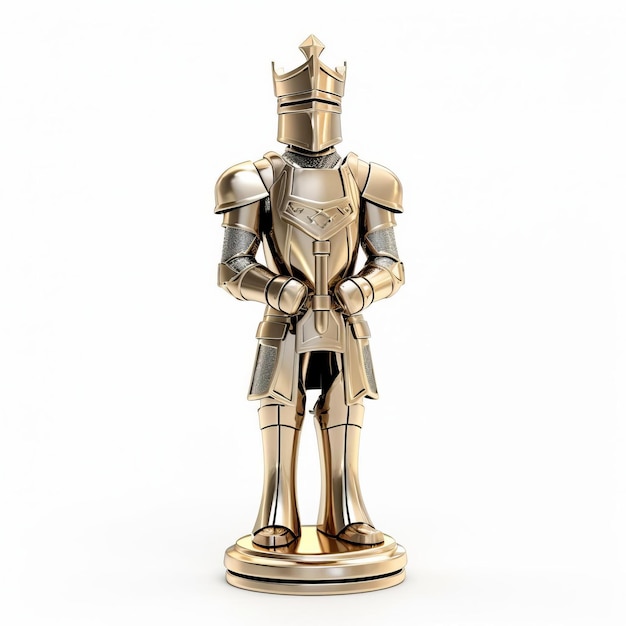 Highquality 3d Knight Chess Figure On White Background