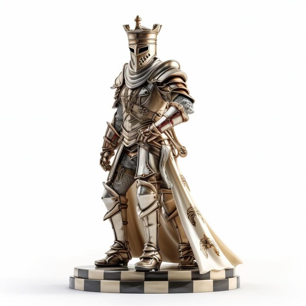 Highquality 3d Knight Chess Figure On White Background