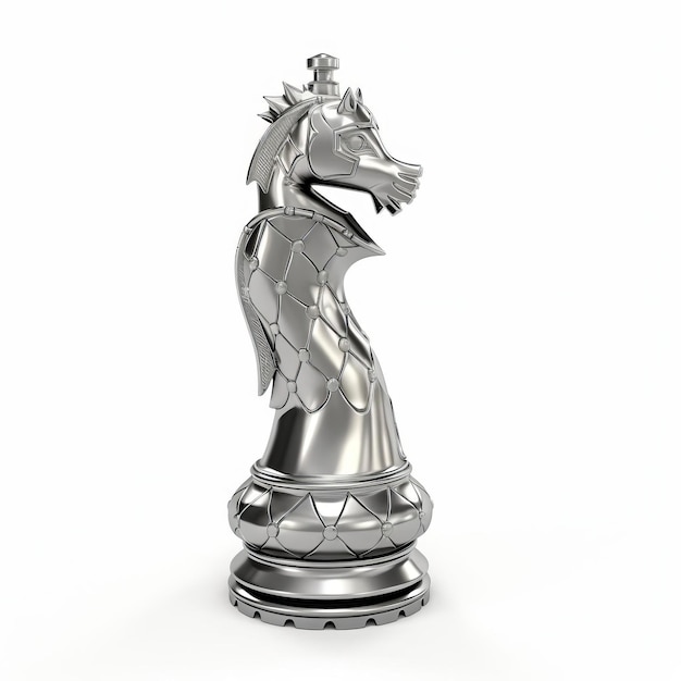 Photo highquality 3d knight chess figure on white background