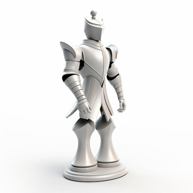 Highquality 3d Knight Chess Figure On White Background