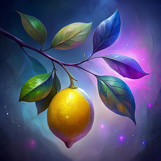 Photo highquality 3d lemon branch illustrations