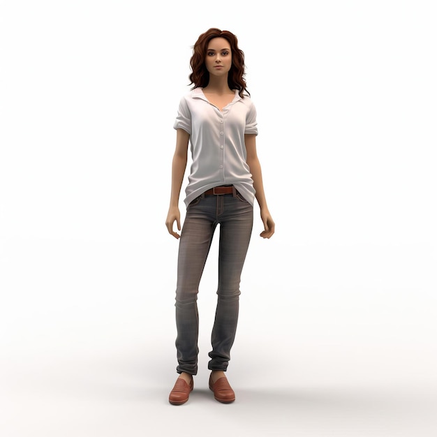 Highquality 3d Model Of Emily On White Background