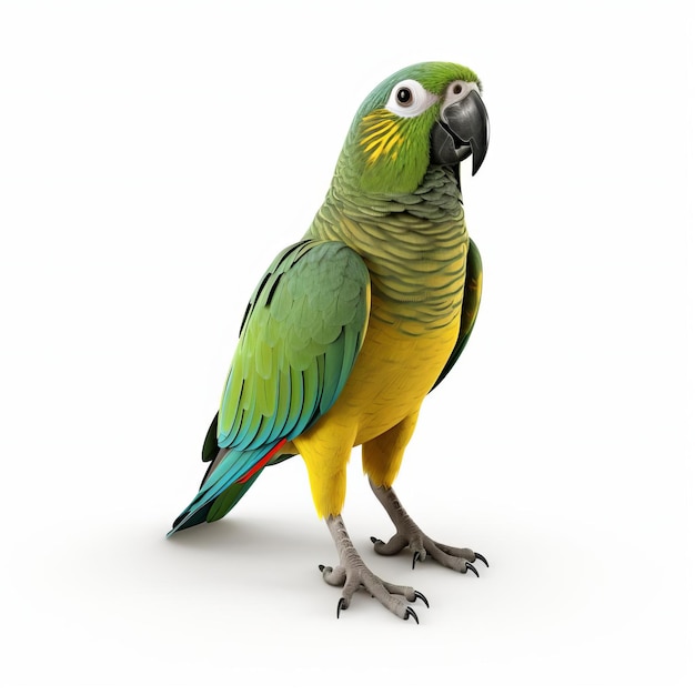 Highquality 3d Model Of Senegal Parrot On White Background