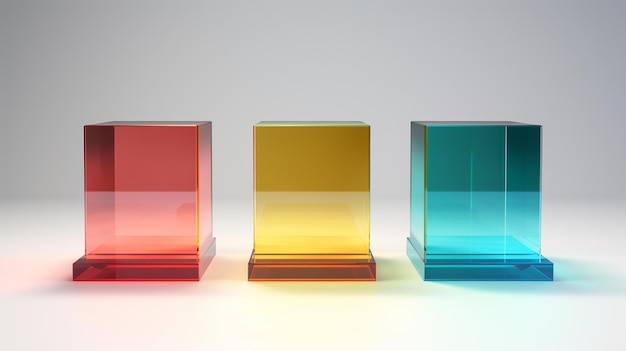 Highquality 3D podium in four translucent colors with realistic lighting