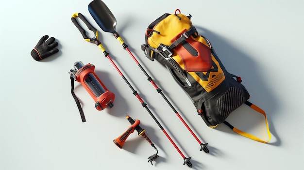 highquality 3D render of avalanche safety gear for backcountry skiing