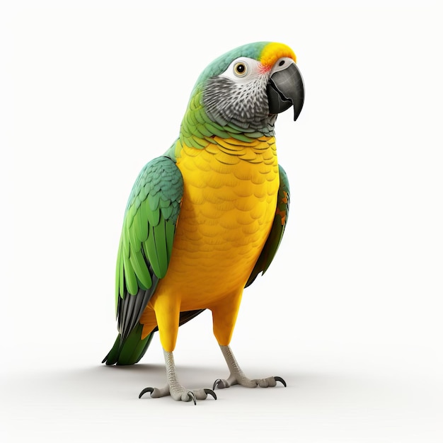 Highquality 3d Senegal Parrot Isolated On White Background Image