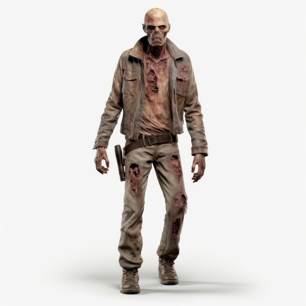 Highquality 3d Zombie Fashion Photography On White Background