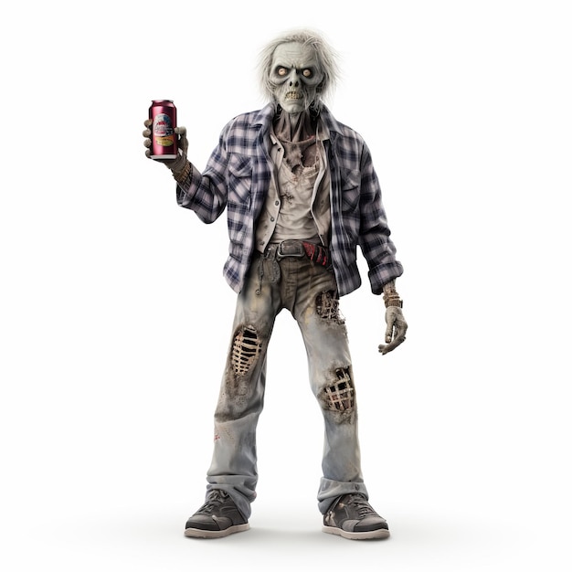 Photo highquality 3d zombie fashion photography with scottish ale theme