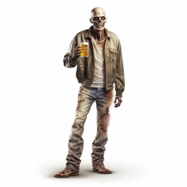 Highquality 3d Zombie Fashion With German Hefeweizen On White Background