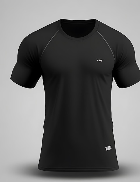 HighQuality Black Blank 3D TShirt Front View Mockup for Apparel Design and Branding Presentation