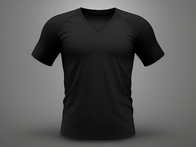 HighQuality Black Blank 3D TShirt Front View Mockup for Apparel Design and Branding Presentation