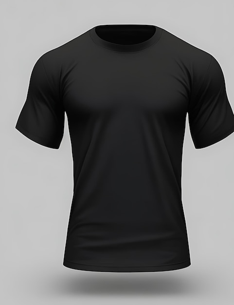 HighQuality Black Blank 3D TShirt Front View Mockup for Apparel Design and Branding Presentation