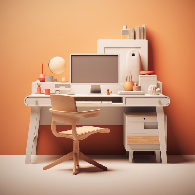 Highquality Desk Rendering With Octane On White Background