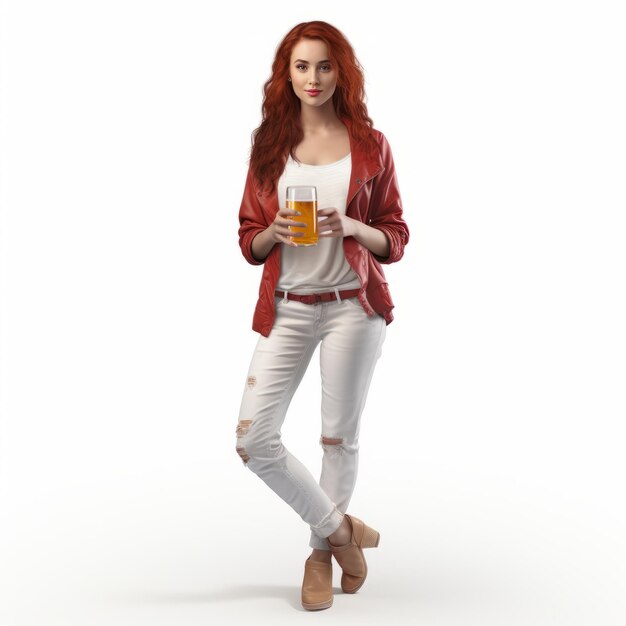 Highquality Fashion 3d Female Modeling For Flanders Red Ale Brand