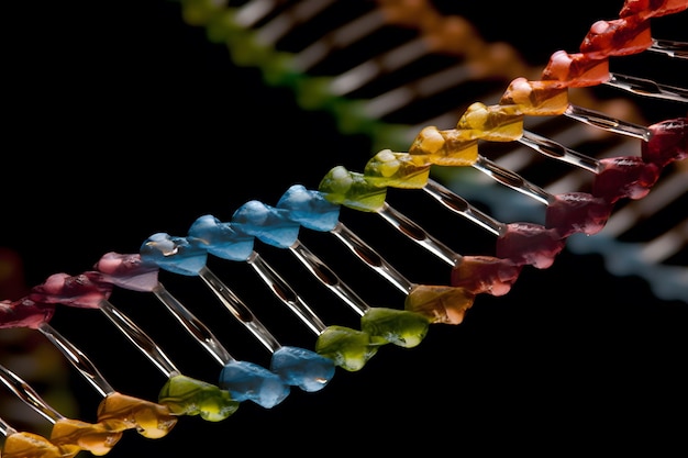 A highquality image of a DNA double helix with a clear background Generative Ai