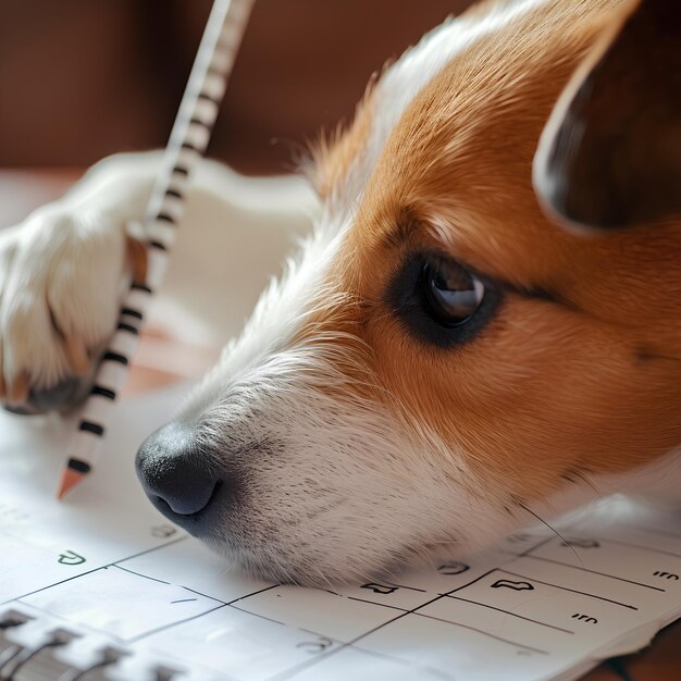 A highquality image of a dog penciling an event