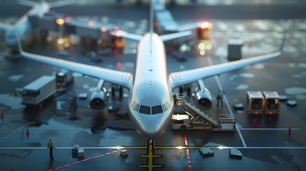 Photo highquality image of a passenger jet parked at airport