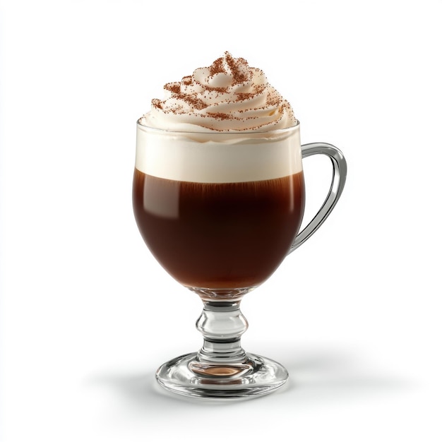 Highquality isolated commercial photo of Irish Coffee on white background