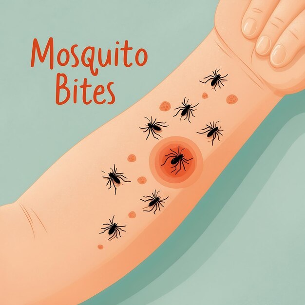 Photo highquality mosquito bite photos for health and education