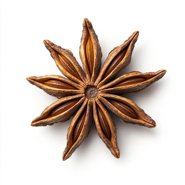 Photo highquality realistic star anise isolated on white background for spices food and culinary uses