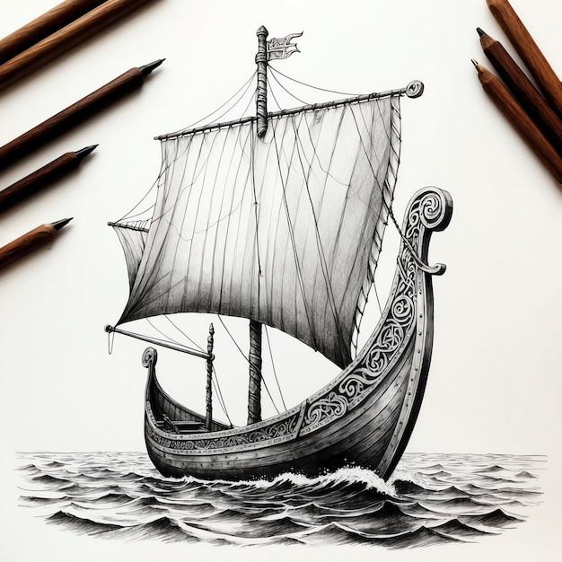 Photo highquality ship drawing images for professional use