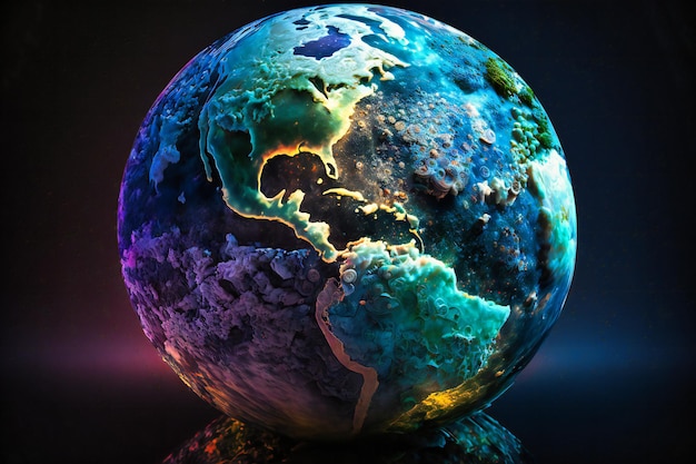 A highresolution 3D representation of the planet with layers of data including weather patterns