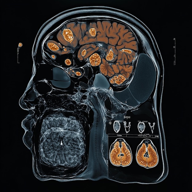 Highresolution CT scan showing detailed views of tumor locations and sizes