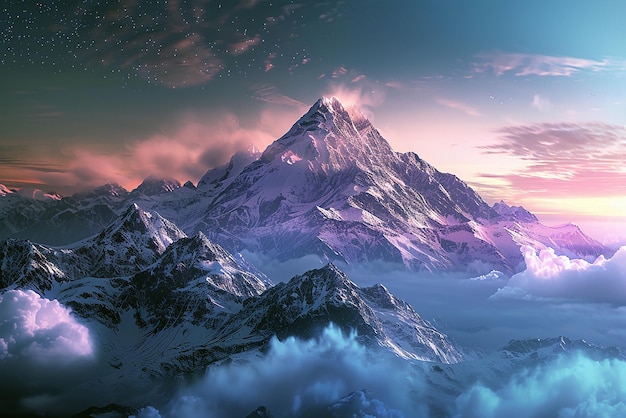 Highresolution desktop wallpaper featuring majestic peaks and clear skies