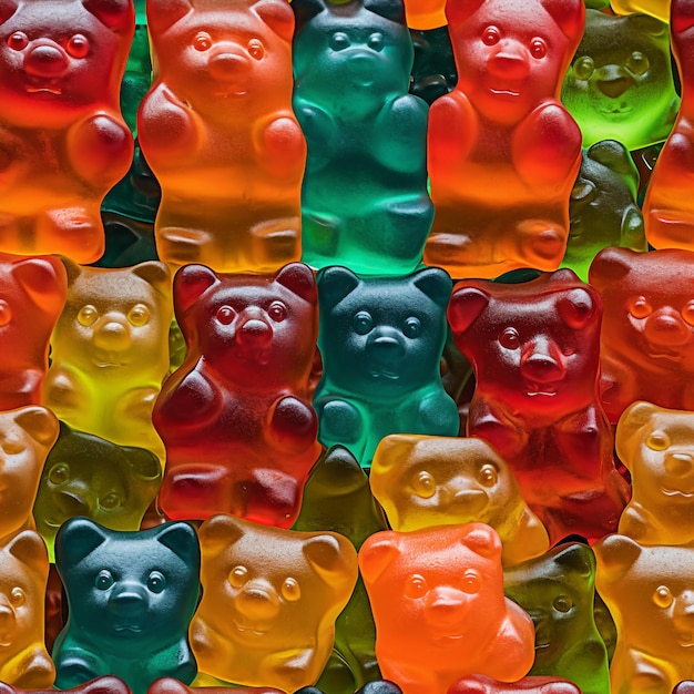 Photo highresolution image of gummy bears seamless image