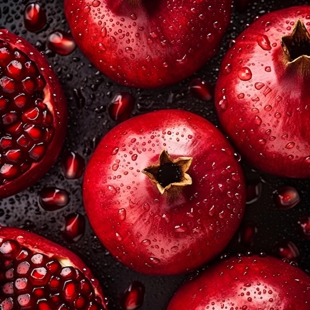 Highresolution pomegranate closeups