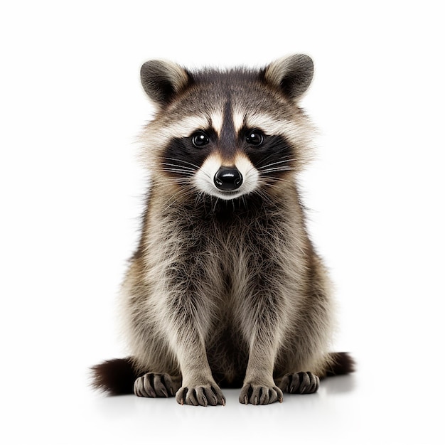 HighResolution Raccoon Photo on White