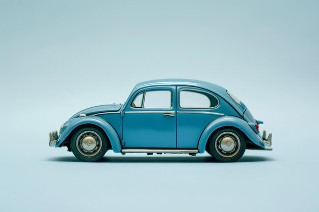 HighResolution Studio Photography of Realistic Blue Diecast Toy Car