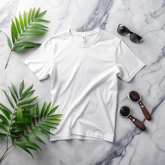 HighResolution White TShirt Mockup on Aesthetic Background 4K Photo for Design and Branding