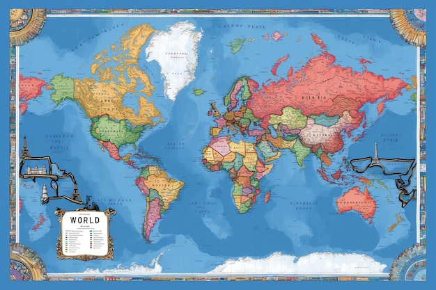 Photo highresolution world map for global exploration