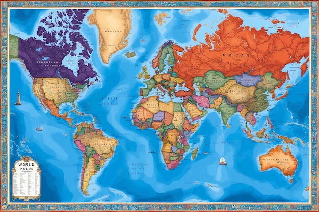 Photo highresolution world map for global exploration