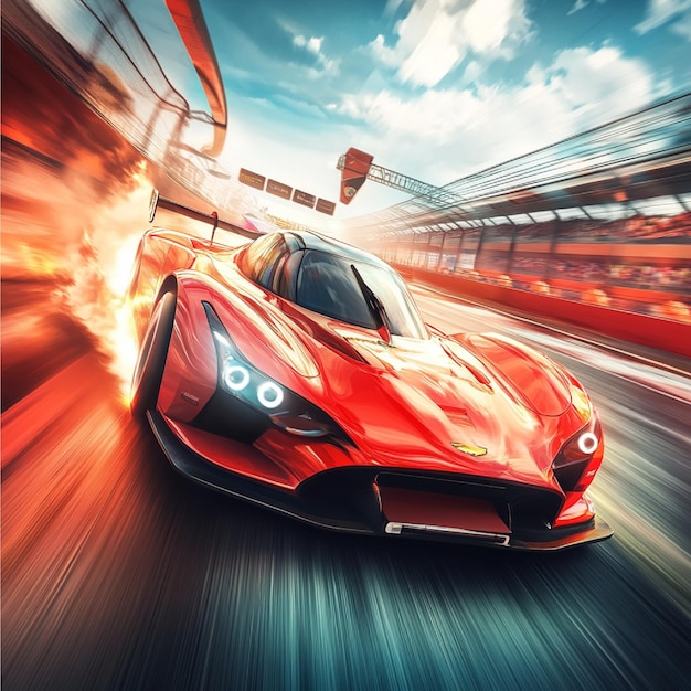 Highspeed action in a racing game with sleek cars and dynamic tracks