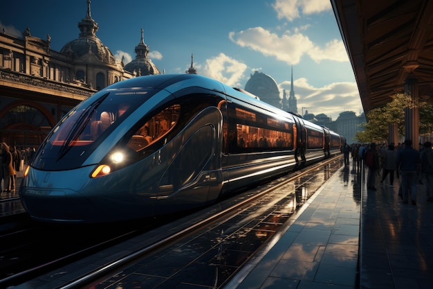 Highspeed futuristic modern train of the future