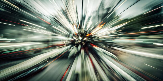 Photo highspeed motion blur in urban setting