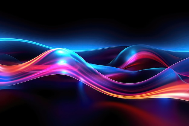 Highspeed Neon Waves On Futuristic Backdrop