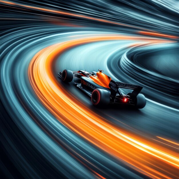 Photo highspeed race f1 car blazing past the grandstand during a thrilling motorsports event