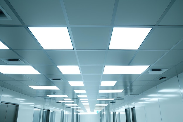 HighTech Cleanroom Ceiling with Square Panel Lights